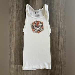 Women’s mermaid white ribbed tank top size xs